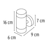 Lámpara cilíndrica para exterior 2 spots